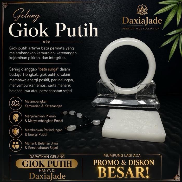 Gelang Giok Putih + Giok Cina Sertifikat