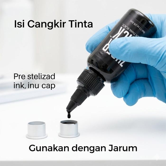 Pigmen Tinta Tato 35ml Hitam Tinta Tatto Latihan Pemula Pewarna Kulit Tattoo Ink Awet Praktis