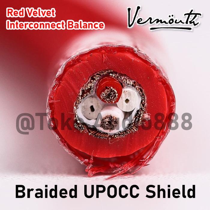 Kabel Interconnect Balance, Vermouth Red Velvet, Bulk, tanpa konektor