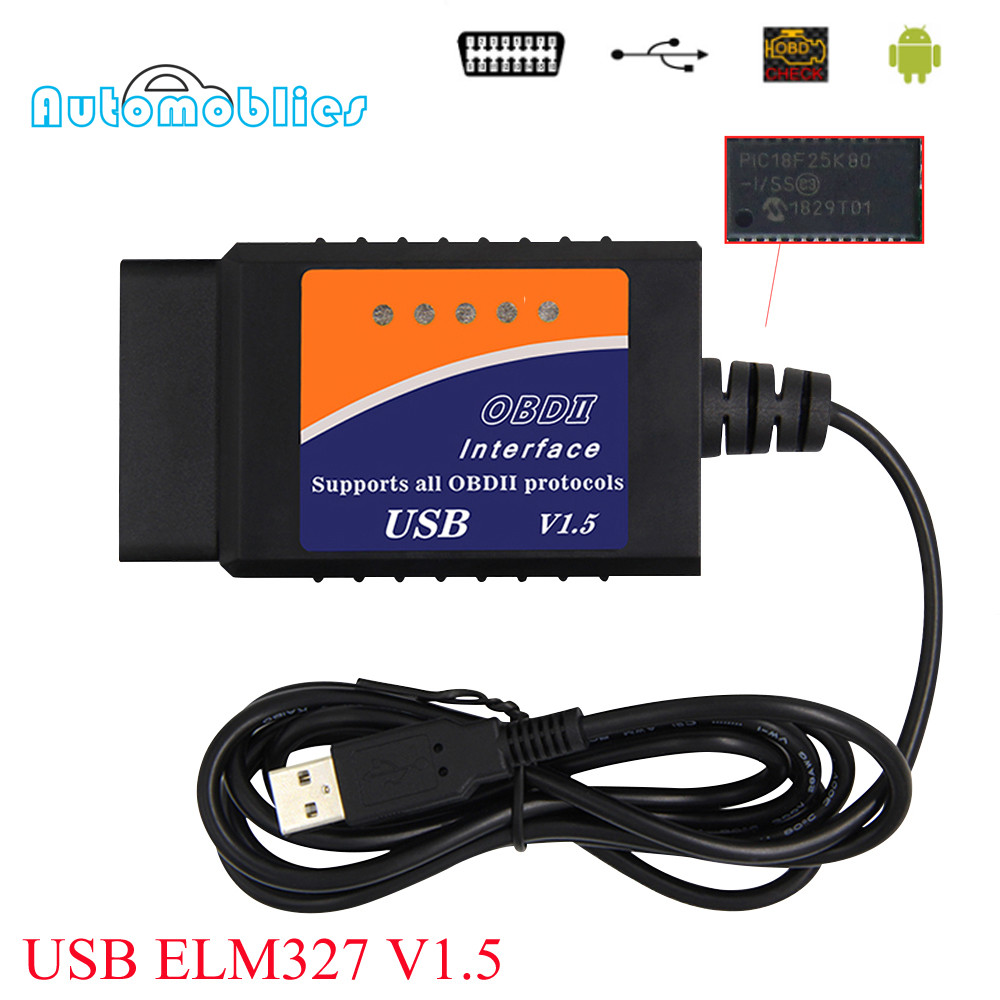 ELM327 USB V1.5 OBD2 Car Diagnostic Interface Scanner ELM 327 V 1.5