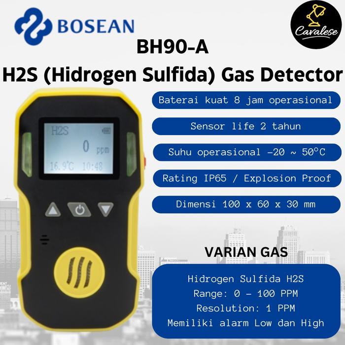 Bosean Single Gas Detector Karbon Monoksida/Oksigen/Hidrogen Sulfida CO/O2/H2S/SO2/CH4 BH90A - H2S