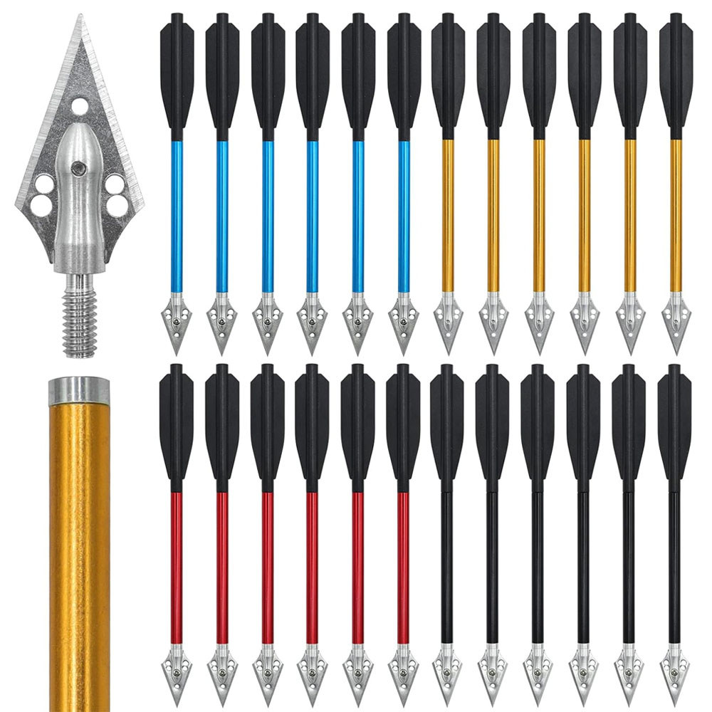 Toparchery 6.7 Inch Mini Crossbow Bolts Aluminium Shafts Arrows with Replaceable Steel Tips Crossbow