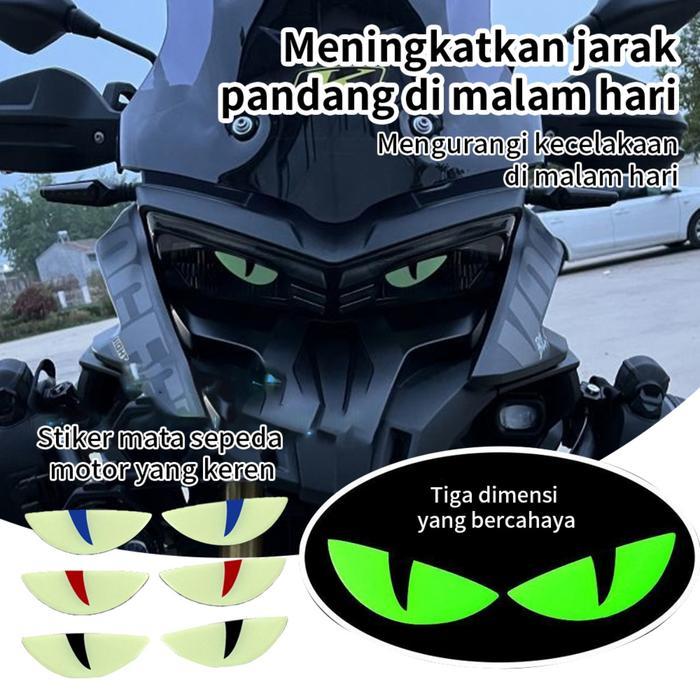 Stiker Glow In The Dark 3D - Stiker Anti Silau Mobil, Motor, Helm, Kaca, Bumper Stiker Reflektif &