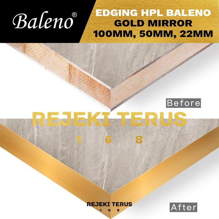 Edging Hpl Baleno Emas Kilap Gold Mirror - Pinggiran Meja Kayu Pvc