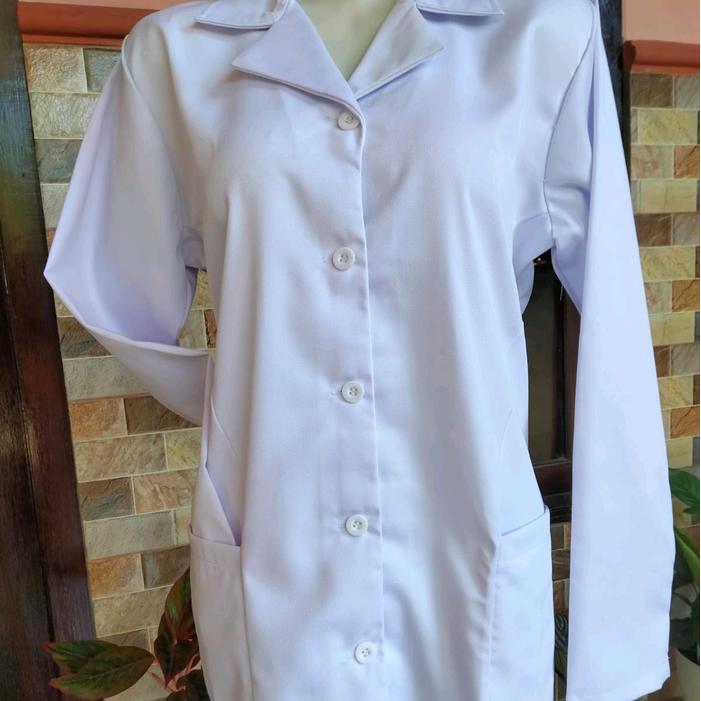 READY BAJU PERAT.BAJU GURU.SERAGAM PPPK.SERAGAM ASN.BAJU PDH PUTIH CEWEK SAKU BAH Panjang Blazer