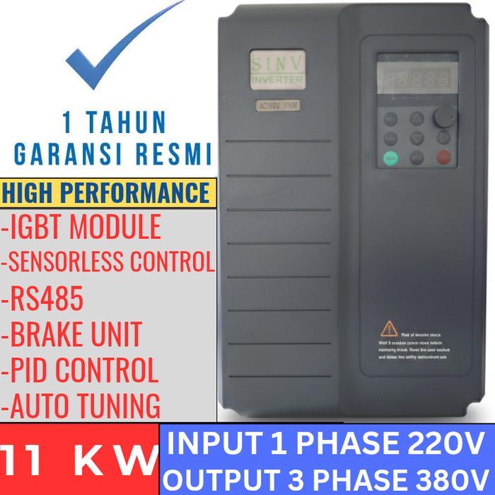 Inverter 220V to 380V 11KW 15HP Input 1phase 220V Output 3phase 380V inverter 1 phase ke 3 Phase