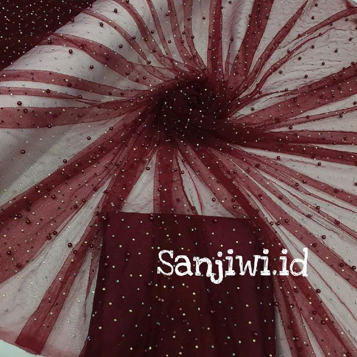 New Kain Tile tulle Mutiara full stones/ kain tile tulle payet Mutiara