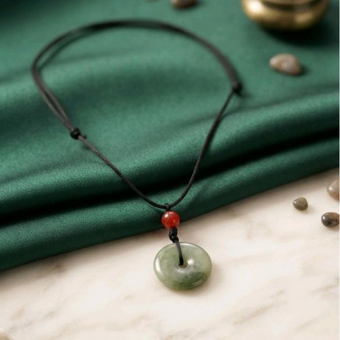 Kalung Giok Burma/liontin Donat/liontin giok