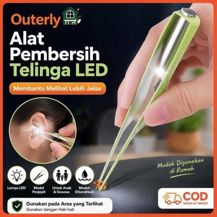 READYAlat pembersih telinga visual, artefak pembersih telinga dengan klip telinga bercahaya, alat