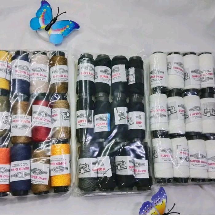 Terlaris Benang Jahit Tangan Besar Perpack 12 Pcs Cap Tambang Benang jahit murah hitam putih