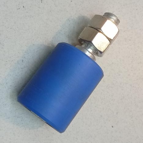 roda nylon penjepit pintu pagar/gerbang pom blue diameter roda 35 mm x 45 mm