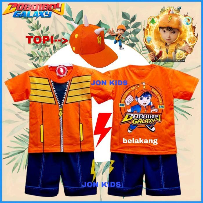 SETELAN BAJU KOSTUM BOBOIBOY SOLAR TERBARU LENGAN PENDEK/BAJU BOBOIBOY TERBABRU