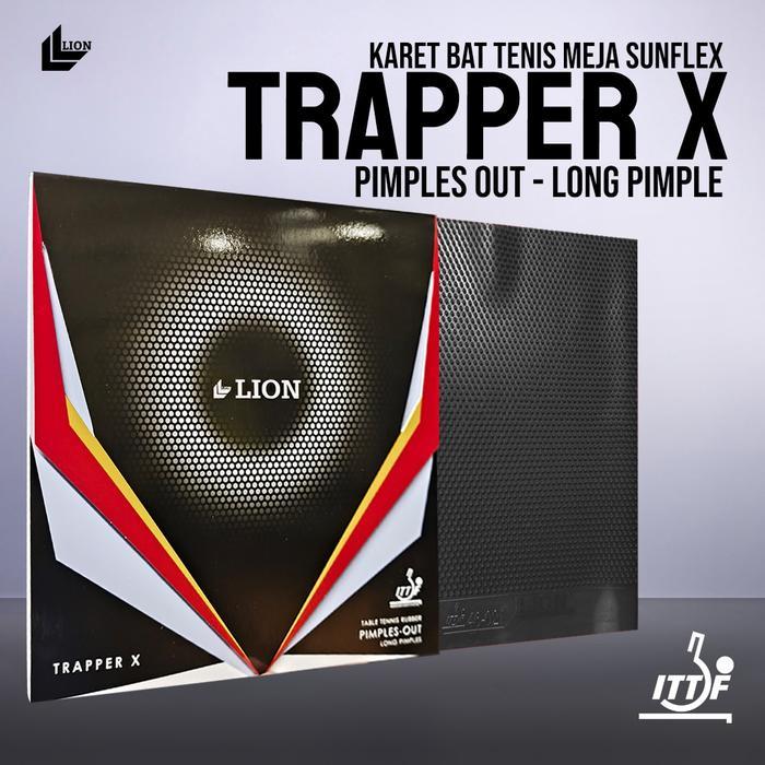 Karet Bat Tenis Meja Pingpong Lion Trapper X Bintik Panjang Sponge Orange