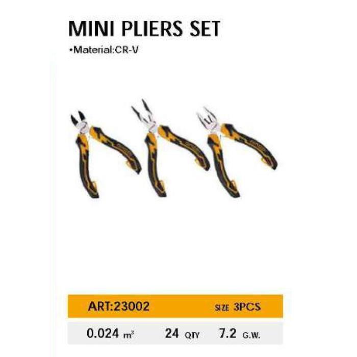 DINGQI Tang Set 3in1 Plier Set Combination Cutting Long Nose 23002