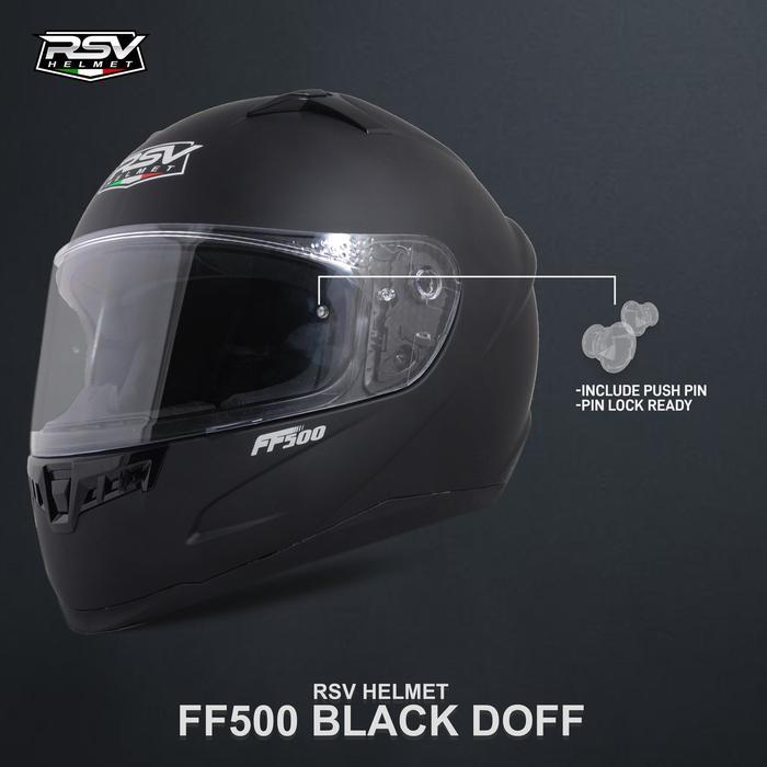 HELM RSV FF500 SOLID BLACK DOFF