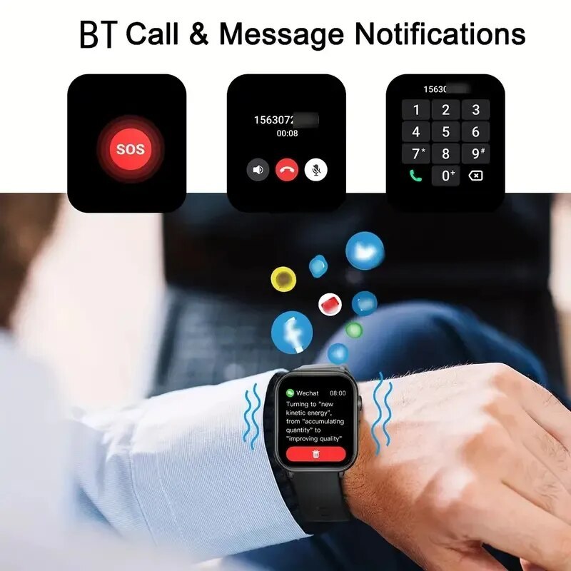 T18K SmartWatch I7Pro Max Series Phone Call Custom Watch Face Sport Waterproof Man Women Wireless Ch