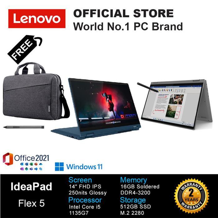 BARU Lenovo IdeaPad Flex 5 14ITL05-VLID/VMID [Intel Core i5 1135G7-16GB-512GB-MX450 2GB-14" FHD