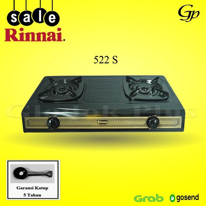 Rinnai Ri-522S Kompor Gas 2 Tungku Teflon Ri 522 S Rinai Ri522S