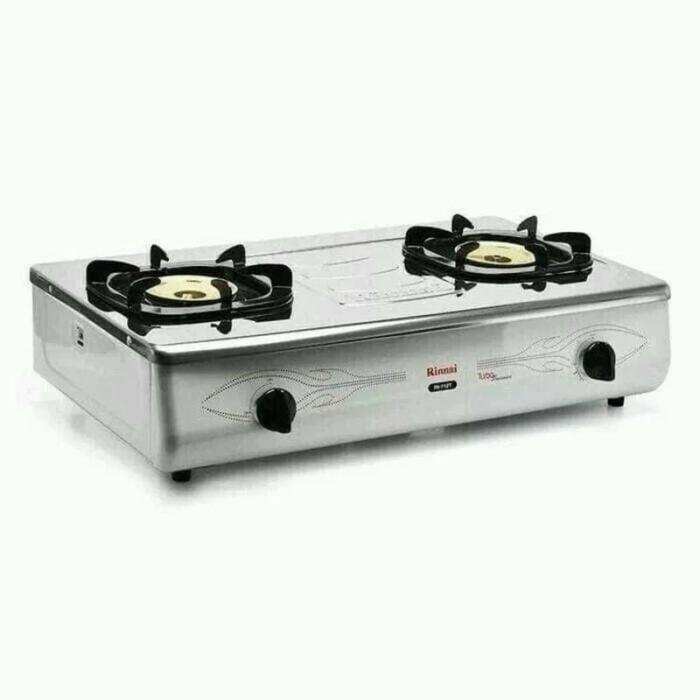 Rinnai Kompor Gas Ri712T - Kompor 2 Tungku Turbo Stainless Steel