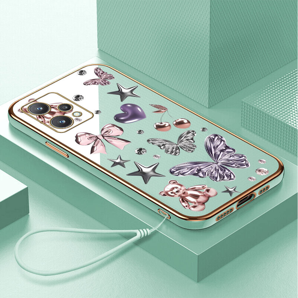 Casing Hp Untuk Realme 9 Pro Lokal Stock Lanyard Gratis Phone Case Softcase Kesing Cassing Kupu Bung