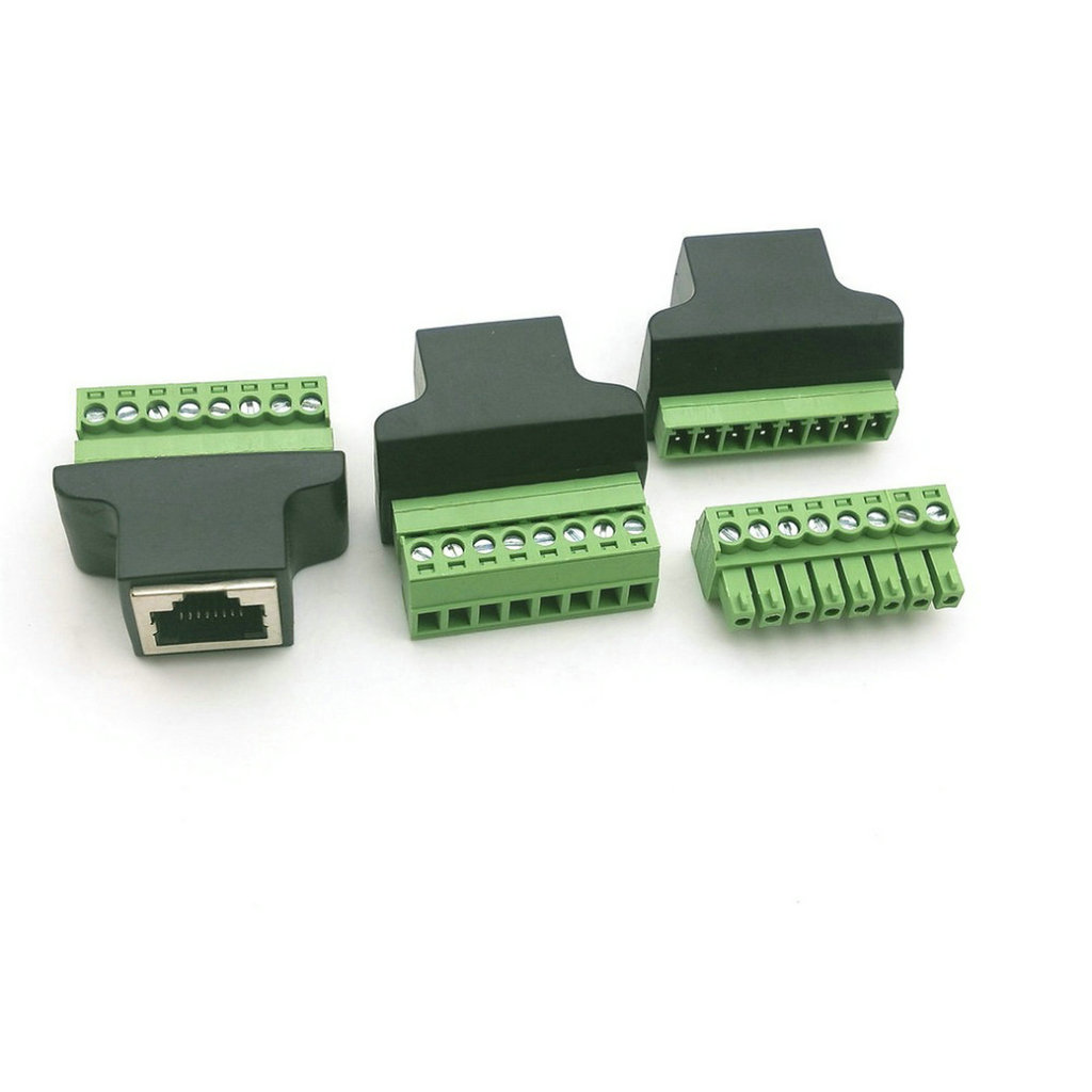 BELI SEKARANG 5pcs Ethernet RJ45 Female To Screw Terminal 8 Pin CCTV Digital DVR Adapter Connector R