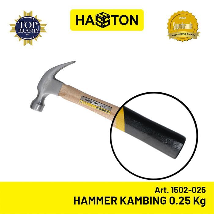 Lengkap- Hasston Hammer Kambing Gg. Kayu / Heavy Duty Claw Hammer (1502)
