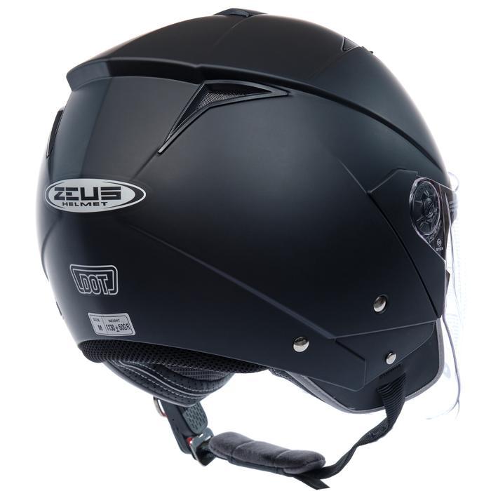 ZEUS ZS 205 MATT BLACK HALF FACE DOUBLE VISOR HELMET