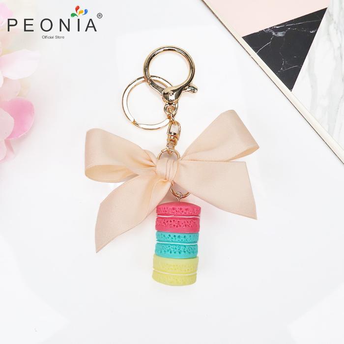 beb6- Peonia Pna Macaron Gantungan Keychain Kunci Tas