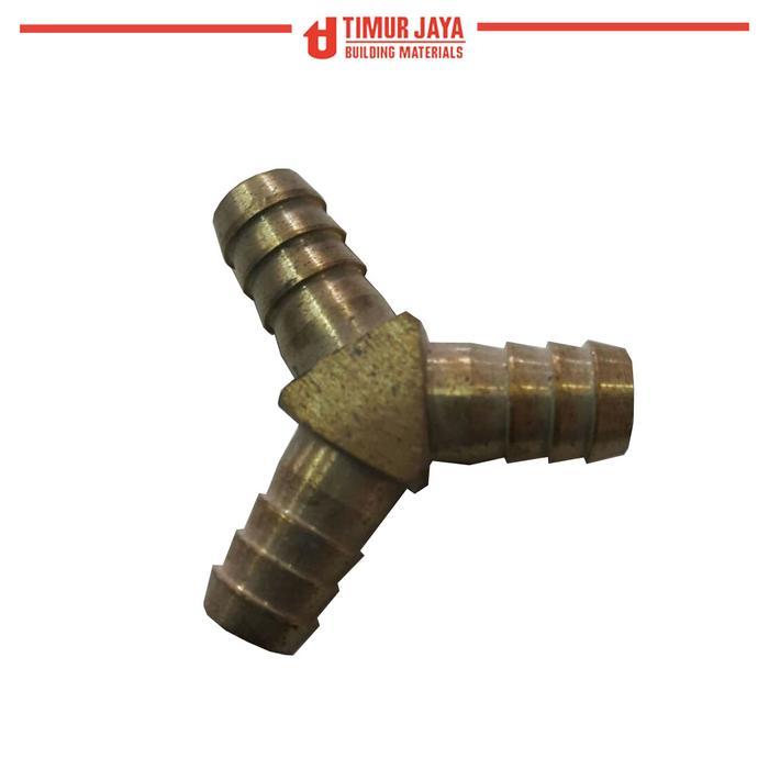 Y Hose Connector / Sambungan Y Selang 1/4 Kuningan Untuk Selang Gas