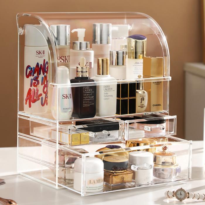 Ready Rak Kosmetik Acrylic / Rak Penyimpanan Kosmetik / Rak Organizer Acrylic Besar / Rak Acrylic