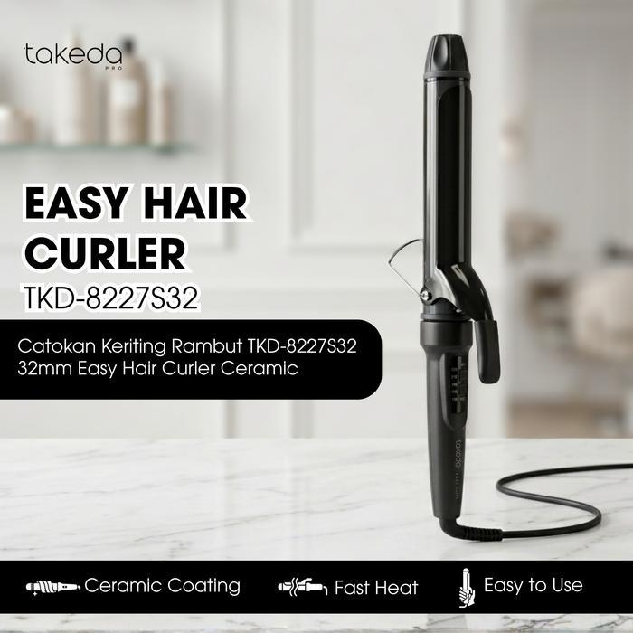 TakedaPro Catokan Keriting Rambut TKD-8227S32 32mm Easy Hair Curler Ceramic