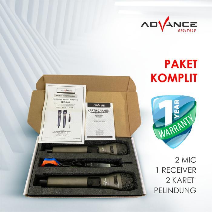 Diskon Advance Mic-209 2Mic Digital Wireless Mic Microphone/Mikrofon Bluetooth Profesional Mic