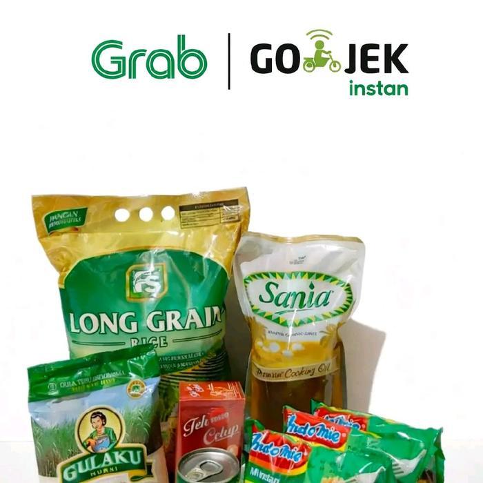 Paket Sem Hemat Komplit Fs Beras 2.5Kg Sania 1L 3 Varian Long Grain Rice Gulaku Teh Oreo Indomie