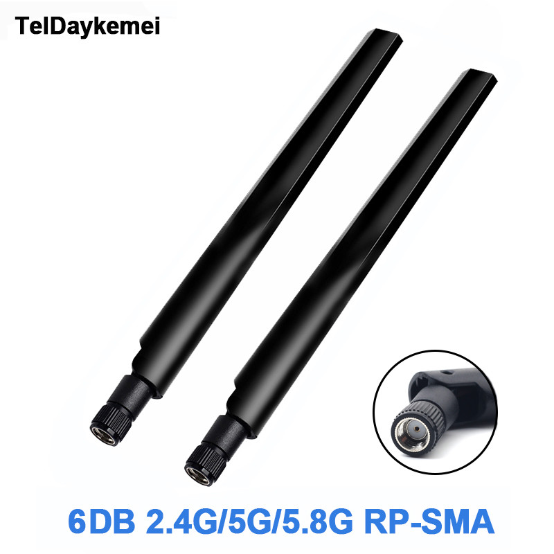 WiFi Antenna 2.4GHz/5.8GHz Dual Band 6DBi RP-SMA Connector for Mini PCI Card Camera USB Adapter
