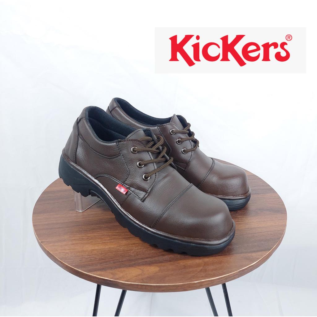 Sepatu Boots Low Kickers Comando Safety Kulit Asli Fashion Pria Murah Berkualitas Sepatu Pansus Sepa