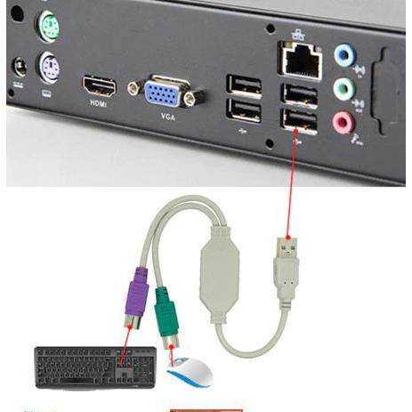 Converter Usb To Ps2 Adapter Mouse Keyboard - Converter Kabel Usb To Ps2