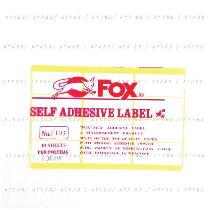 NEW Kertas / Label Stiker Fox No. 103 uk. 32 x 64 mm (Persegi Panjang)