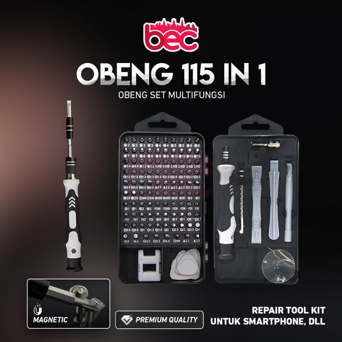 BECOBENG SET 115 in 1 Hp Full Set Obeng 1 Set Lengkap Service Komputer Laptop Hp - 115 in 1