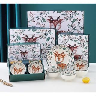 Blossom mangkok set Keramik Jepang Wadah Saji dengan sumpit bambu estetik Bowl hampers