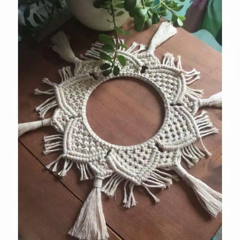 rame mandala lldecor Hiasan dinding/meja Makrame Mandala 001