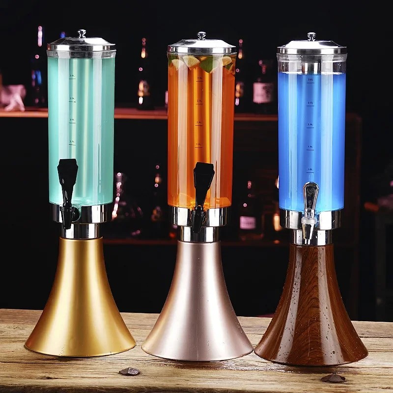Beer Tower Dispenser 3 Liters Tabletop Chiller and Beverage Dispenser Beer Tower with Ice Tube Chill