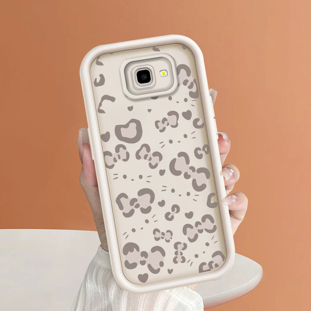 Casing Hp Untuk Compitable With Samsung Galaxy J4 Plus Prime 2018 Milk Coffee Leopard Bow Heart Prin