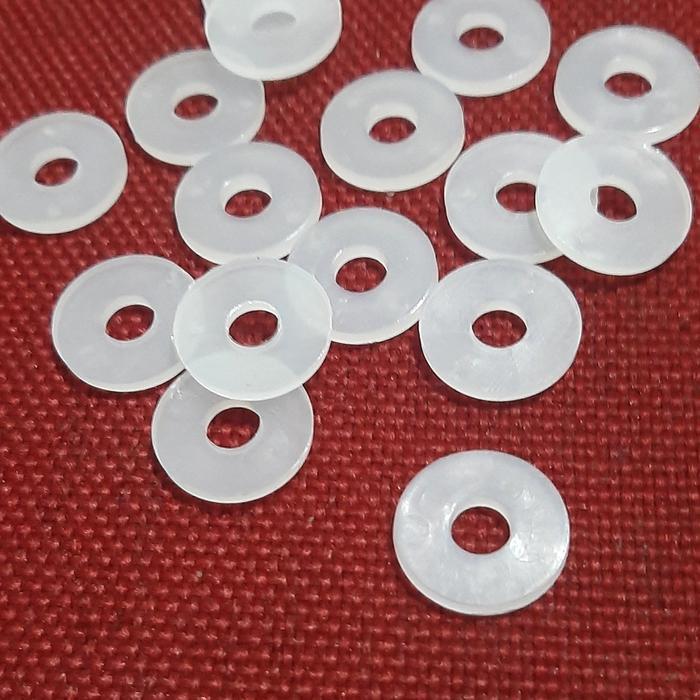 TERBARU Ring Nylon isolator Ring spacer baut M6 (baut diameter drat 6mm) warna putih tebal 2mm
