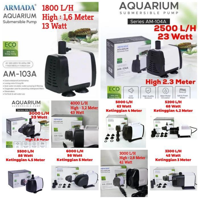 Mesin Pompa Celup ARMADA AM 103A 104A 105A 105B 106A 107A 107B 108A 3900 5200 Filter Aquarium