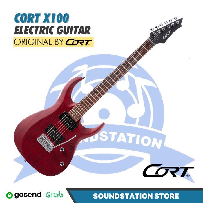 Cort X100 Electric Guitar HH | Gitar Elektrik Original | OPBK / OPBC / OPBB Asli - Black Cherry (OPB