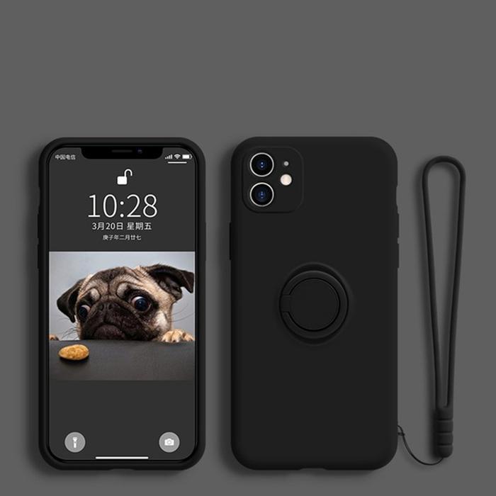 Iphone 14 Soft Case Ring Silikon Microfiber Magnet Holder