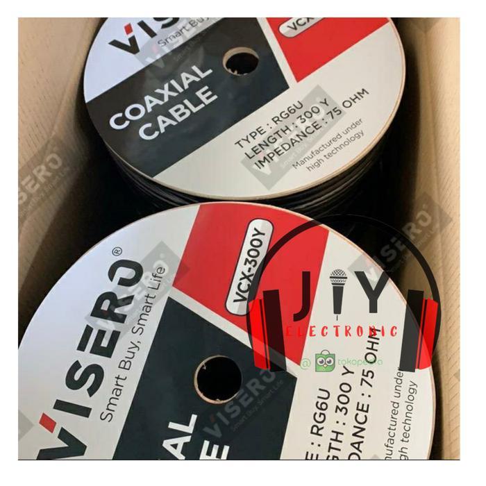 Kabel Parabola Kabel Coaxial RG6 RG6U RG 6U 750 ohm 300 Yard Visero