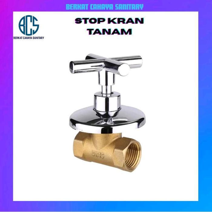 Stop Kran Tanam Kuningan/Kran Shower Tempel Dinding