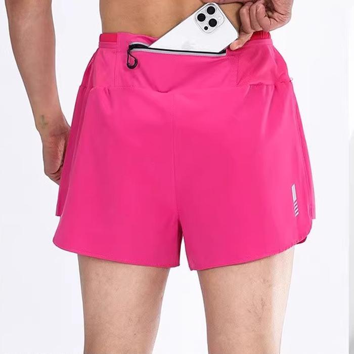 New Kamb Celana Olahraga Running Pria 2In1 Sport -Dengan Lapisan Dalam,Tas Pinggang Jaring &