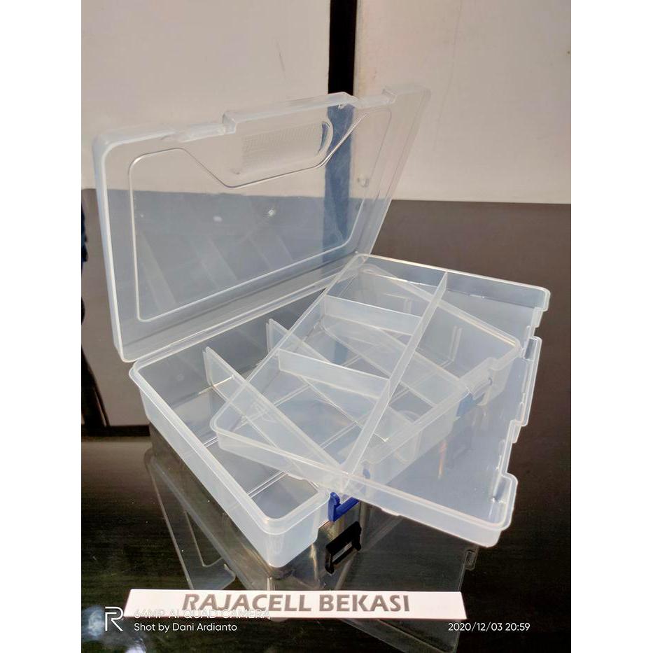 Storage Box 2Susun Tempat Penyimpanan Komponen Elektronik 234*168*62Mm